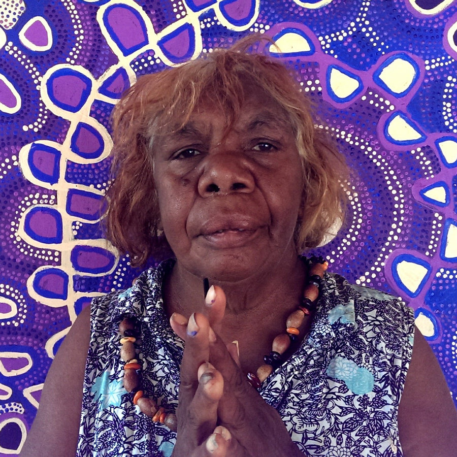 Aboriginal Artwork by Gayle Napangardi Gibson, Mina Mina Jukurrpa - Ngalyipi, 122x122cm