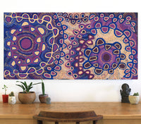 Aboriginal Art by Gayle Napangardi Gibson, Mina Mina Jukurrpa - Ngalyipi, 122x61cm - ART ARK®