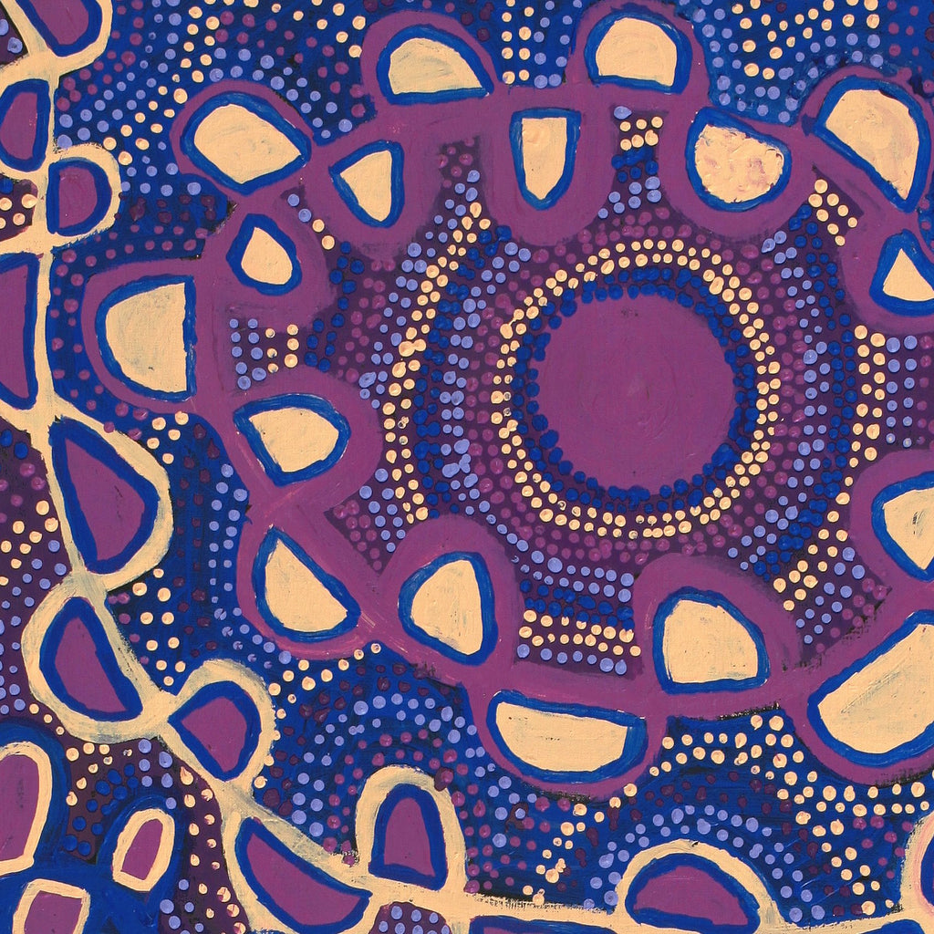 Aboriginal Artwork by Gayle Napangardi Gibson, Mina Mina Jukurrpa - Ngalyipi, 122x61cm