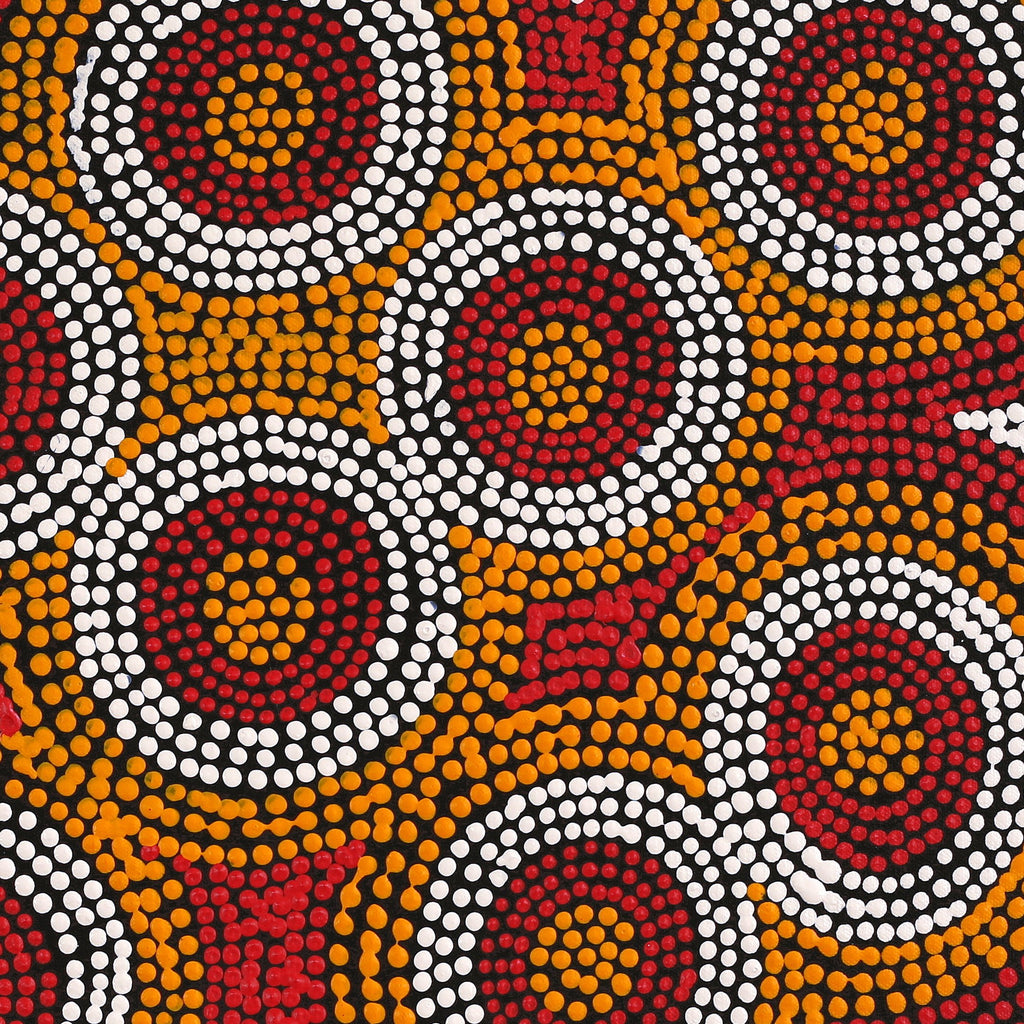 Aboriginal Artwork by Geraldine Napurrurla Wilson, Yawakiyi Jukurrpa (Native Currant Dreaming), 46x46cm - ART ARK®