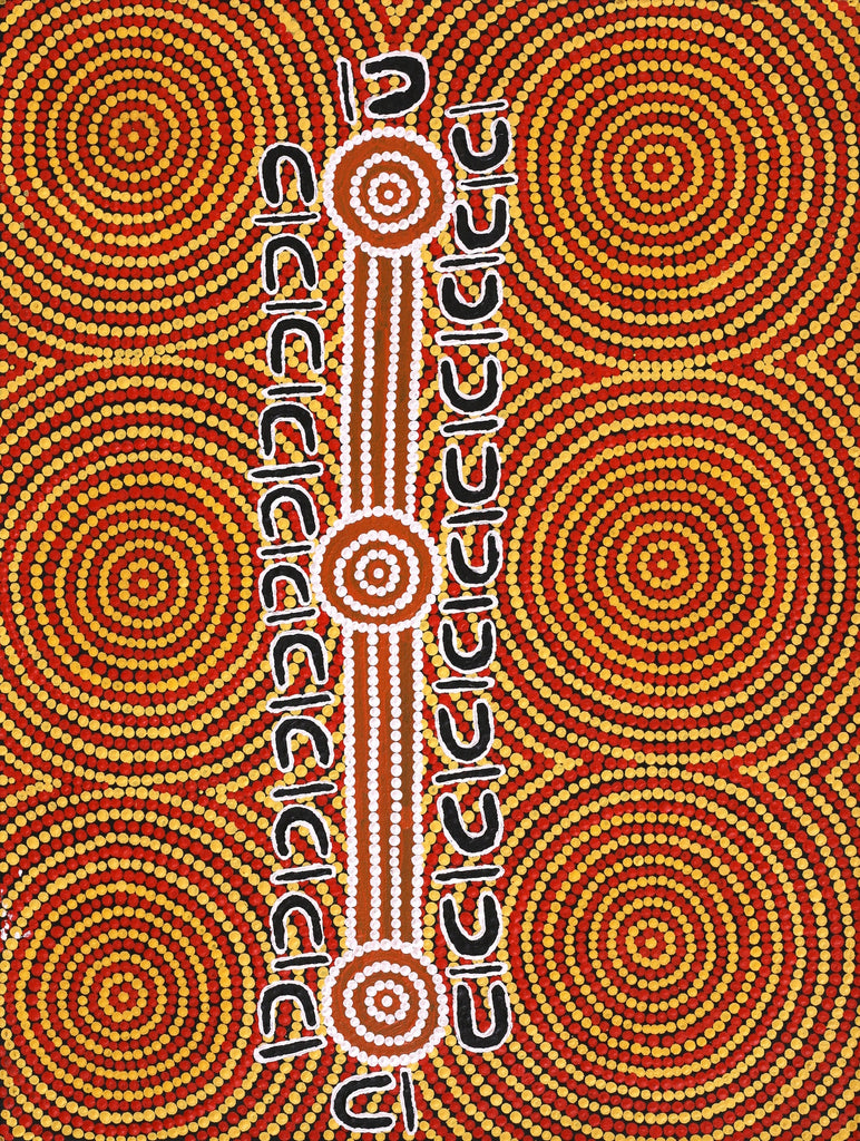 Aboriginal Art by Glenda Napaljarri Wayne, Yarungkanyi Jukurrpa (Mt Doreen Dreaming), 61x46cm - ART ARK®