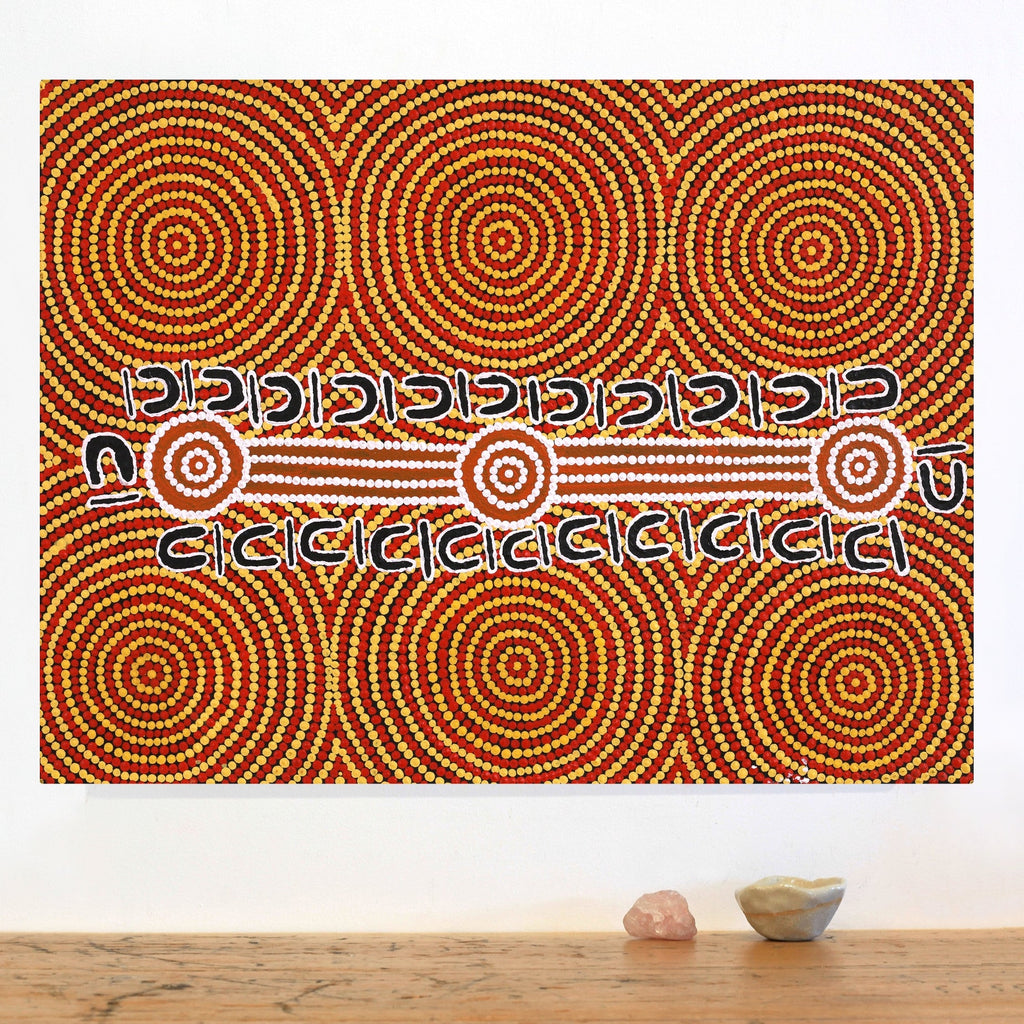 Aboriginal Art by Glenda Napaljarri Wayne, Yarungkanyi Jukurrpa (Mt Doreen Dreaming), 61x46cm - ART ARK®