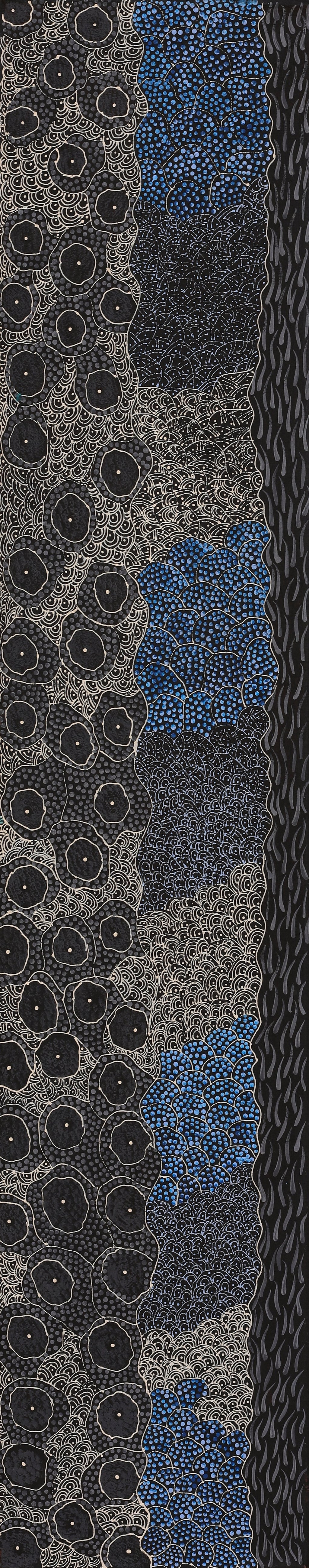 Aboriginal Artwork by Grace Napangardi Butcher, Pikilyi Jukurrpa (Vaughan Springs Dreaming), 152x30cm