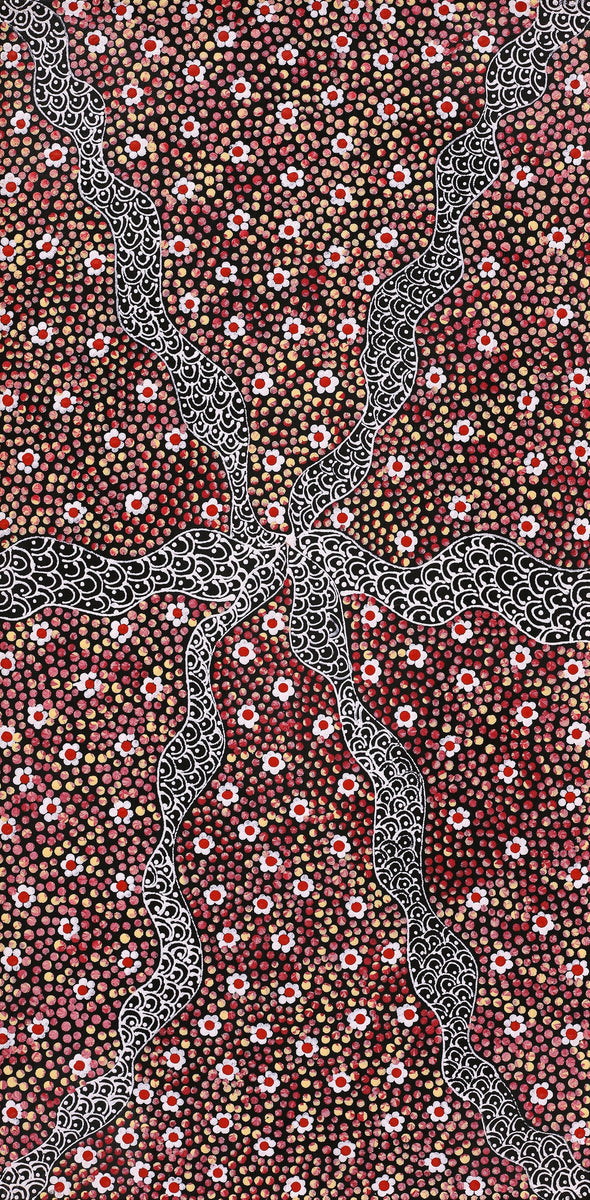 Aboriginal Art by Grace Napangardi Butcher, Pikilyi Jukurrpa (Vaughan Springs Dreaming), 61x30cm - ART ARK®