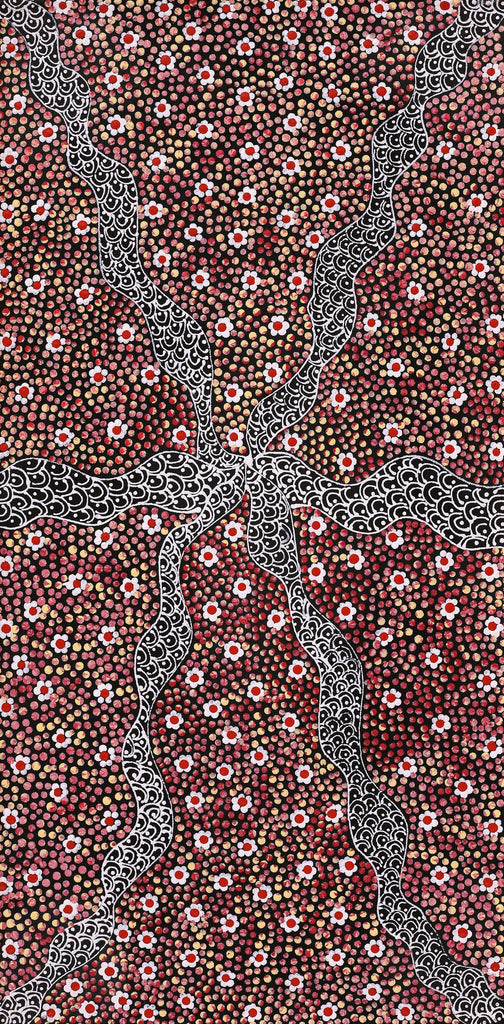 Aboriginal Artwork by Grace Napangardi Butcher, Pikilyi Jukurrpa (Vaughan Springs Dreaming), 61x30cm