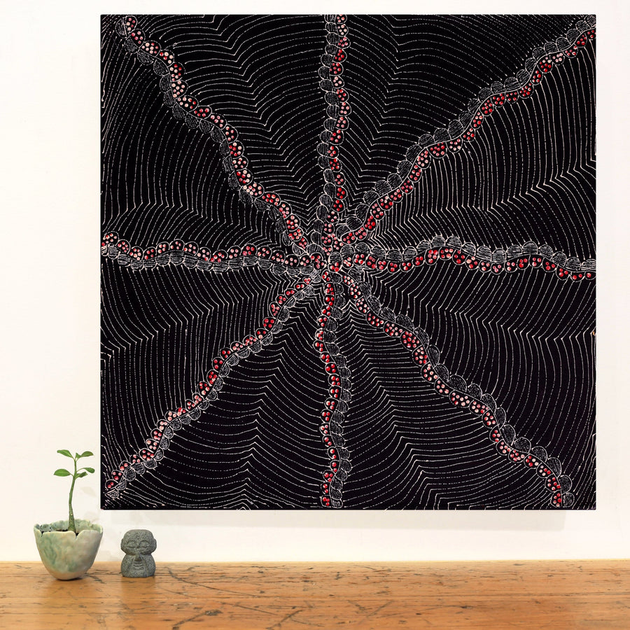 Aboriginal Artwork by Grace Napangardi Butcher, Pikilyi Jukurrpa (Vaughan Springs Dreaming), 61x61cm