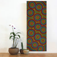 Aboriginal Artwork by Gwendolyn Nangala Martin, Ngapa Jukurrpa (Water Dreaming) - Puyurru, 76x30cm