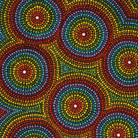 Aboriginal Artwork by Gwendolyn Nangala Martin, Ngapa Jukurrpa (Water Dreaming) - Puyurru, 76x30cm