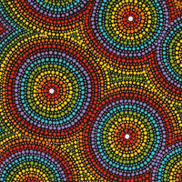 Aboriginal Artwork by Gwendolyn Nangala Martin, Ngapa Jukurrpa (Water Dreaming) - Puyurru, 76x30cm