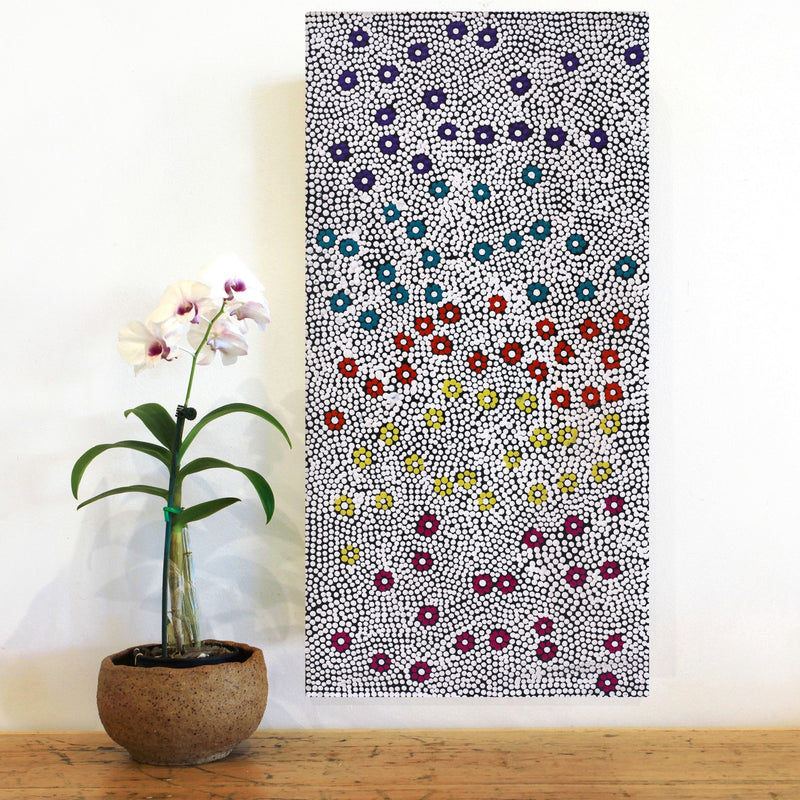 Aboriginal Artwork by Hazel Nungarrayi Morris, Yarungkanyi Jukurrpa (Mt Doreen Dreaming), 61x30cm