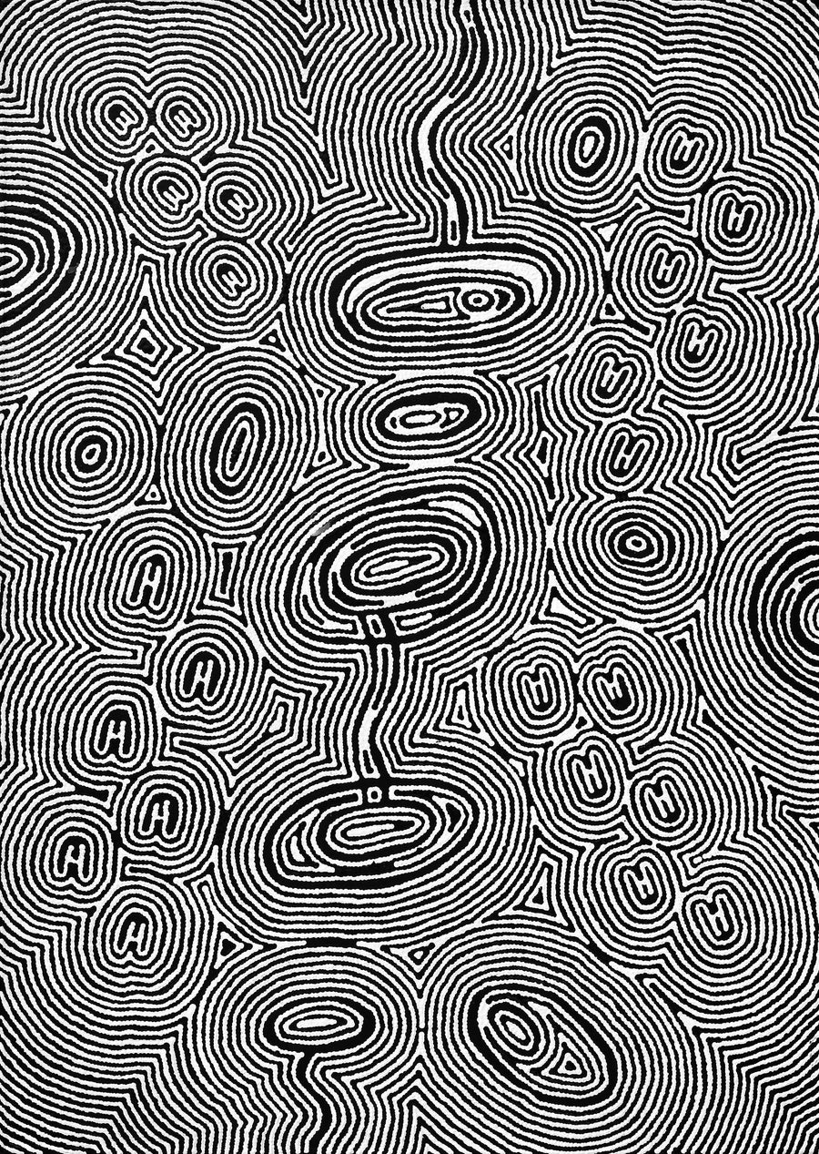 Aboriginal Artwork by Janelle Napurrurla Wilson, Janganpa Jukurrpa (Brush-tail Possum Dreaming) - Mawurrji, 107x76cm