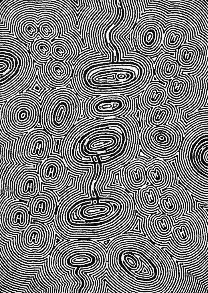 Aboriginal Artwork by Janelle Napurrurla Wilson, Janganpa Jukurrpa (Brush-tail Possum Dreaming) - Mawurrji, 107x76cm