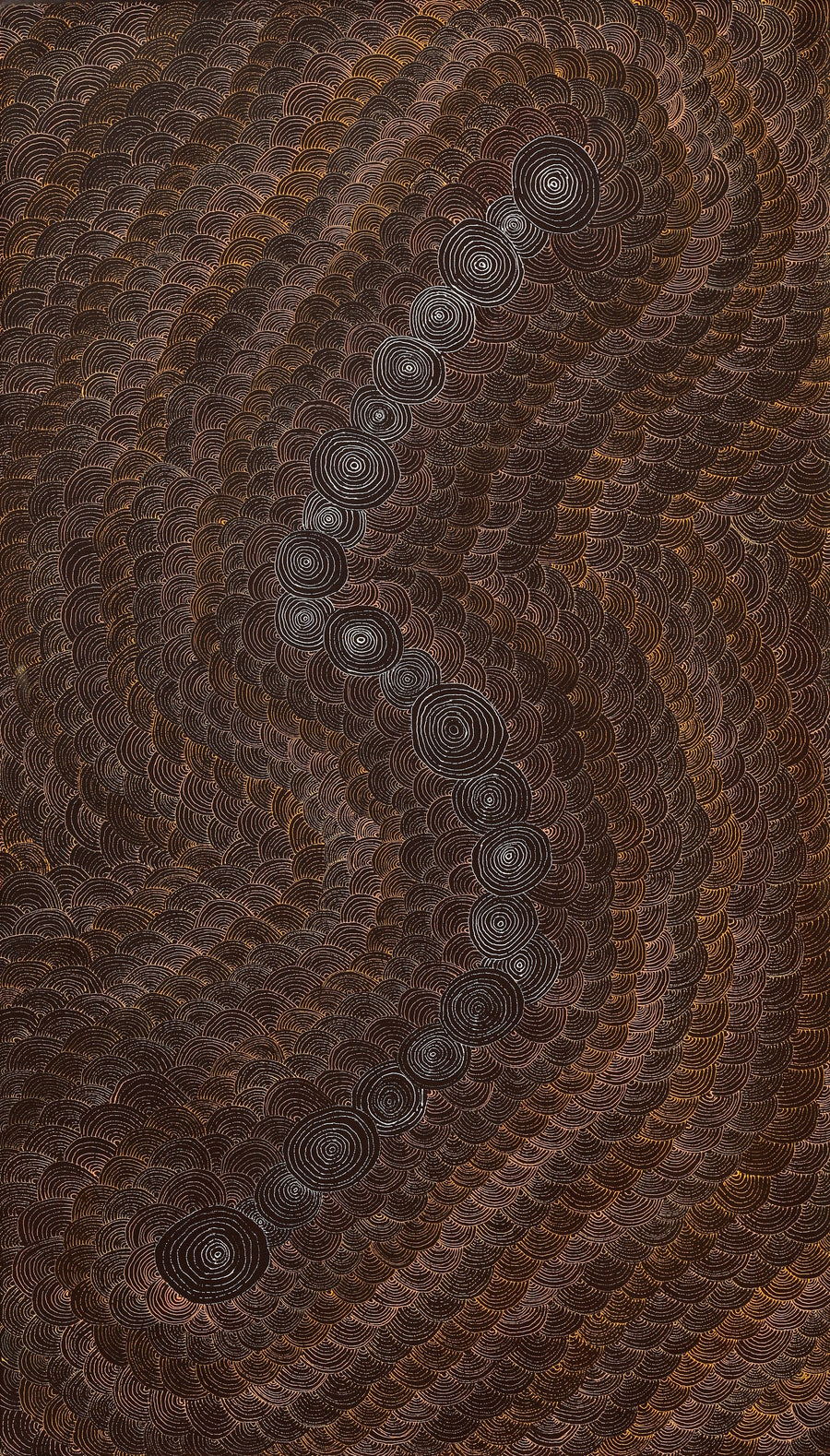 Aboriginal Artwork by Jason Japaljarri Woods, Watiya-warnu Jukurrpa (Seed Dreaming), 107x61cm