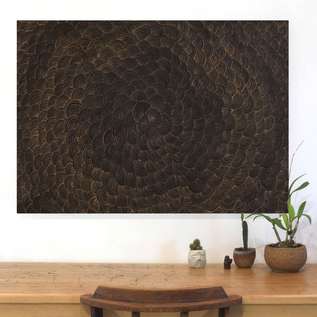 Aboriginal Artwork by Jason Japaljarri Woods, Watiya-warnu Jukurrpa (Seed Dreaming), 107x76cm