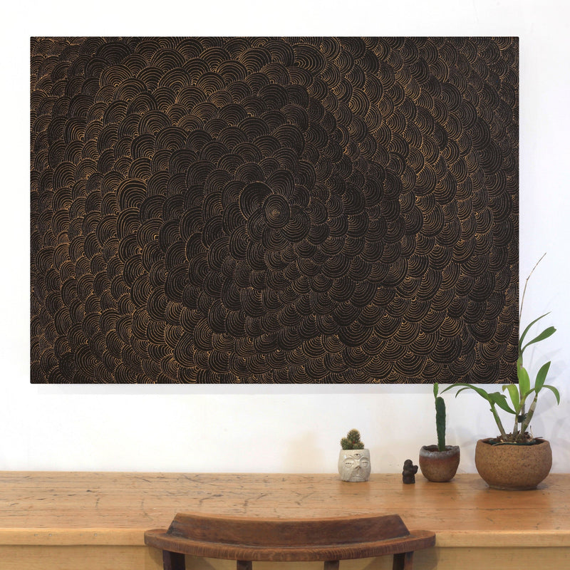 Aboriginal Artwork by Jason Japaljarri Woods, Watiya-warnu Jukurrpa (Seed Dreaming), 107x76cm