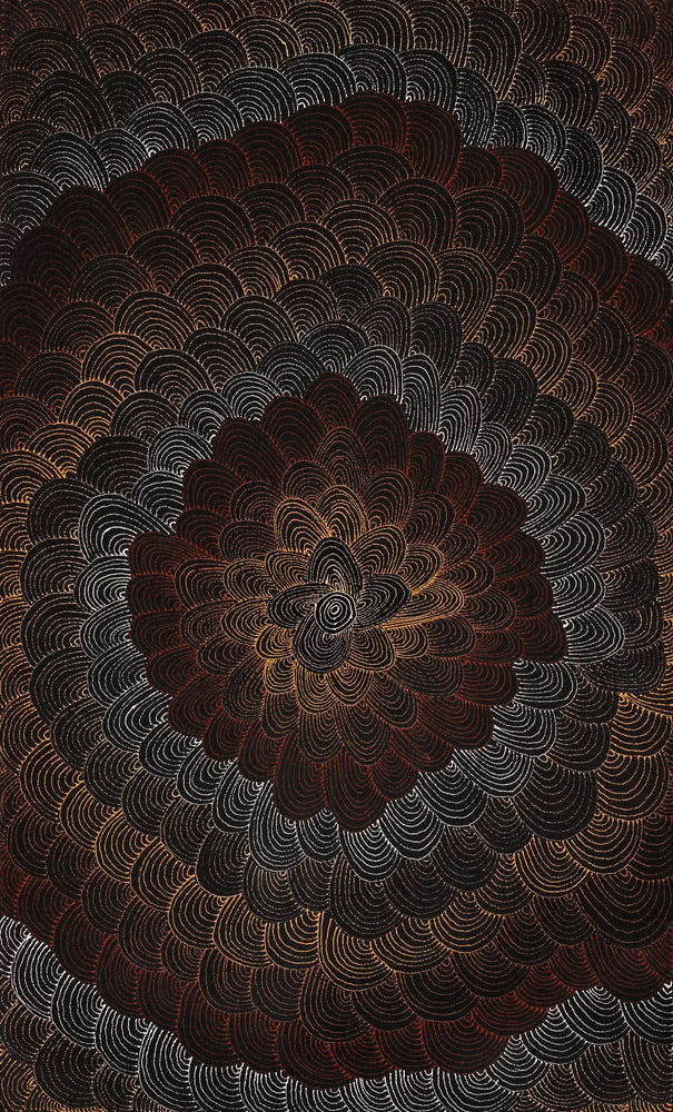 Aboriginal Artwork by Jason Japaljarri Woods, Watiya-warnu Jukurrpa (Seed Dreaming), 76x46cm