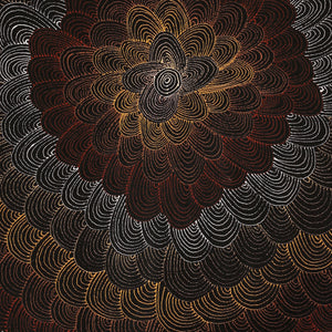 Aboriginal Artwork by Jason Japaljarri Woods, Watiya-warnu Jukurrpa (Seed Dreaming), 76x46cm - ART ARK®