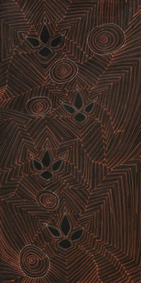 Aboriginal Artwork by Jason Japaljarri Woods, Yankirri Jukurrpa (Emu Dreaming) - Ngarlikirlangu, 122x61cm