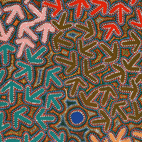 Aboriginal Art by Jeffrey Jangala Gallagher, Yankirri Jukurrpa (Emu Dreaming) - Ngarlikurlangu, 107x76cm - ART ARK®