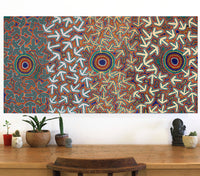 Aboriginal Artwork by Jeffrey Jangala Gallagher, Yankirri Jukurrpa (Emu Dreaming) - Ngarlikurlangu, 122x61cm