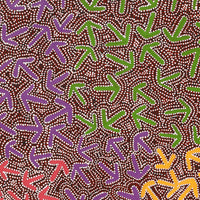 Aboriginal Artwork by Jeffrey Jangala Gallagher, Yankirri Jukurrpa (Emu Dreaming) - Ngarlikurlangu, 122x61cm