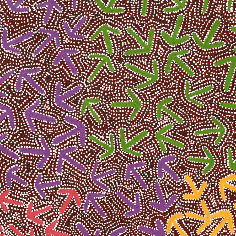 Aboriginal Artwork by Jeffrey Jangala Gallagher, Yankirri Jukurrpa (Emu Dreaming) - Ngarlikurlangu, 122x61cm