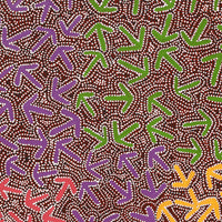 Aboriginal Art by Jeffrey Jangala Gallagher, Yankirri Jukurrpa (Emu Dreaming) - Ngarlikurlangu, 122x61cm - ART ARK®