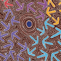 Aboriginal Artwork by Jeffrey Jangala Gallagher, Yankirri Jukurrpa (Emu Dreaming) - Ngarlikurlangu, 122x61cm