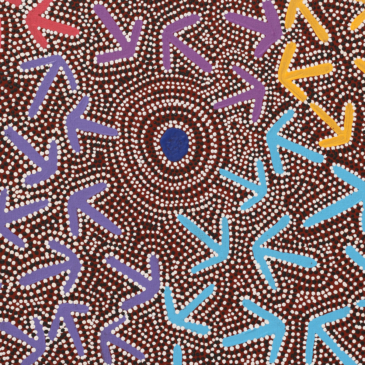 Aboriginal Art by Jeffrey Jangala Gallagher, Yankirri Jukurrpa (Emu Dreaming) - Ngarlikurlangu, 122x61cm - ART ARK®