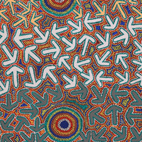 Aboriginal Artwork by Jeffrey Jangala Gallagher, Yankirri Jukurrpa (Emu Dreaming) - Ngarlikurlangu, 122x61cm