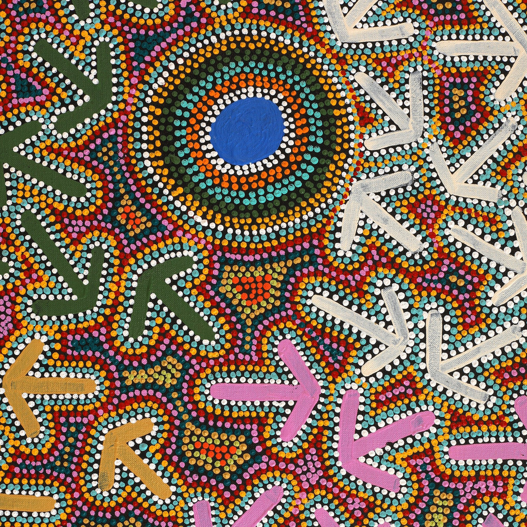 Aboriginal Artwork by Jeffrey Jangala Gallagher, Yankirri Jukurrpa (Emu Dreaming) - Ngarlikurlangu, 152x107cm