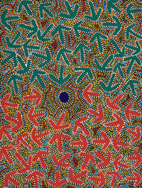 Aboriginal Artwork by Jeffrey Jangala Gallagher, Yankirri Jukurrpa (Emu Dreaming) - Ngarlikurlangu, 61x46cm