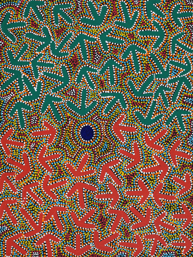 Aboriginal Artwork by Jeffrey Jangala Gallagher, Yankirri Jukurrpa (Emu Dreaming) - Ngarlikurlangu, 61x46cm - ART ARK®