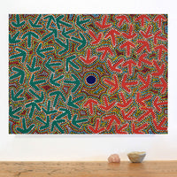 Aboriginal Artwork by Jeffrey Jangala Gallagher, Yankirri Jukurrpa (Emu Dreaming) - Ngarlikurlangu, 61x46cm