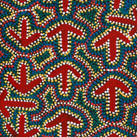 Aboriginal Art by Jeffrey Jangala Gallagher, Yankirri Jukurrpa (Emu Dreaming) - Ngarlikurlangu, 91x30cm - ART ARK®