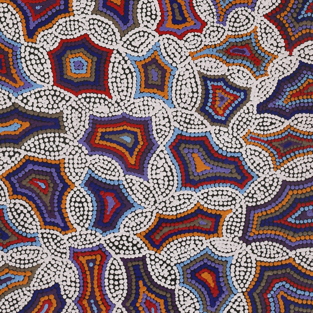 Aboriginal Artwork by Jerusha Nungarrayi Morris, Lukarrara Jukurrpa, 107x46cm