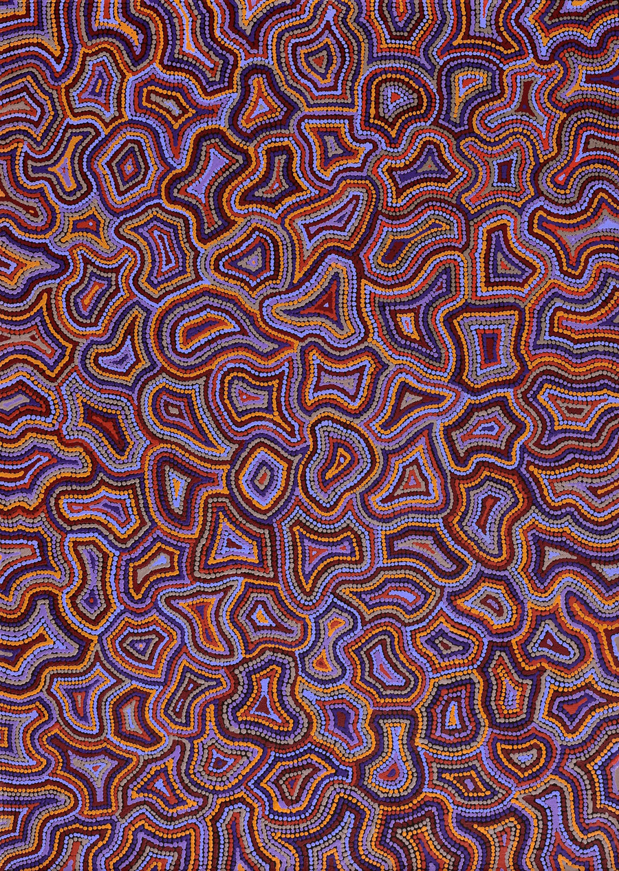 Aboriginal Artwork by Jerusha Nungarrayi Morris, Lukarrara Jukurrpa, 107x76cm