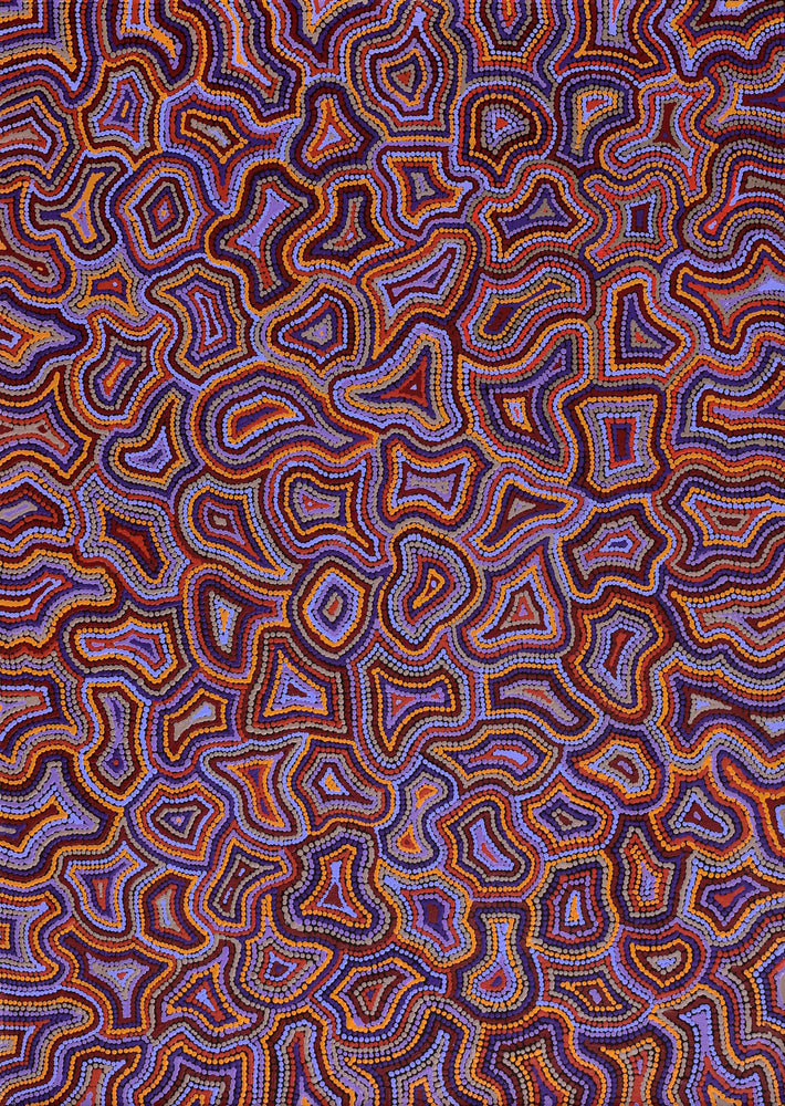 Aboriginal Artwork by Jerusha Nungarrayi Morris, Lukarrara Jukurrpa, 107x76cm