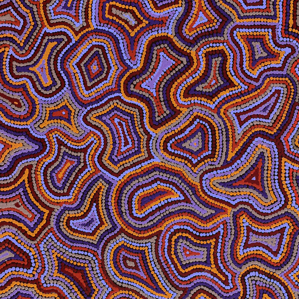 Aboriginal Artwork by Jerusha Nungarrayi Morris, Lukarrara Jukurrpa, 107x76cm
