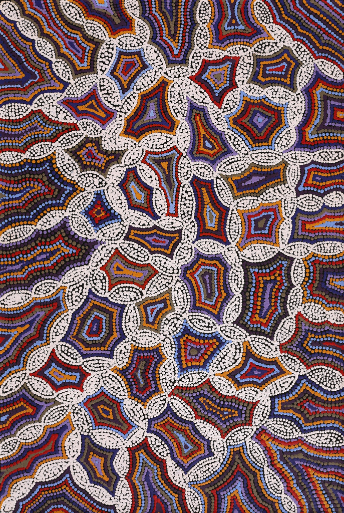Aboriginal Artwork by Jerusha Nungarrayi Morris, Lukarrara Jukurrpa, 91x61cm