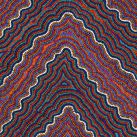 Aboriginal Artwork by Josephine Nangala Gill, Ngapa Jukurrpa (Water Dreaming) - Puyurru, 107x46cm