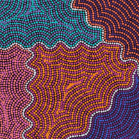 Aboriginal Artwork by Josephine Nangala Gill, Ngapa Jukurrpa (Water Dreaming) - Puyurru, 91x61cm