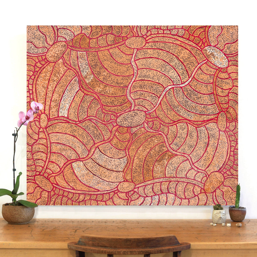 Aboriginal Artwork by Judith Nungarrayi Martin, Janganpa Jukurrpa (Brush-tail Possum Dreaming) - Mawurrji, 107x91cm
