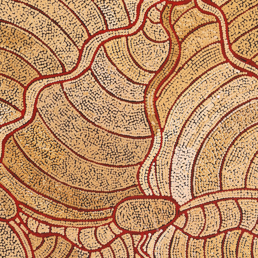 Aboriginal Artwork by Judith Nungarrayi Martin, Janganpa Jukurrpa (Brush-tail Possum Dreaming) - Mawurrji, 107x91cm