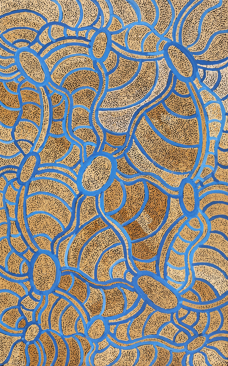 Aboriginal Art by Judith Nungarrayi Martin, Janganpa Jukurrpa (Brush-tail Possum Dreaming) - Mawurrji, 122x76cm - ART ARK®