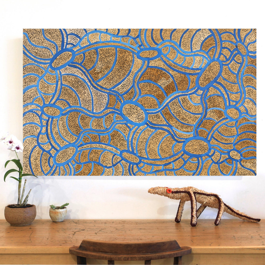 Aboriginal Artwork by Judith Nungarrayi Martin, Janganpa Jukurrpa (Brush-tail Possum Dreaming) - Mawurrji, 122x76cm
