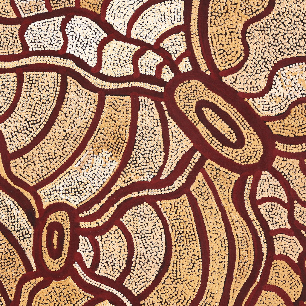 Aboriginal Artwork by Judith Nungarrayi Martin, Janganpa Jukurrpa (Brush-tail Possum Dreaming) - Mawurrji, 91x91cm