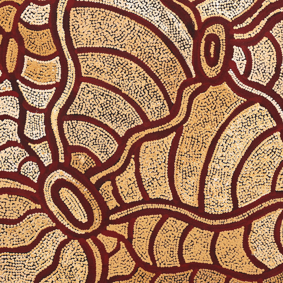 Aboriginal Artwork by Judith Nungarrayi Martin, Janganpa Jukurrpa (Brush-tail Possum Dreaming) - Mawurrji, 91x91cm