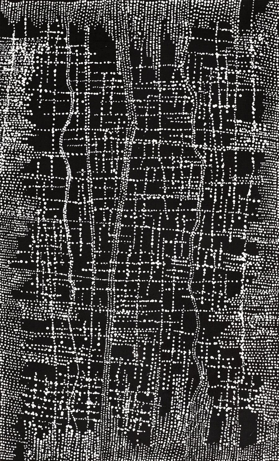 Aboriginal Artwork by Julie Nangala Robertson, Mina Mina Jukurrpa, 76x46cm