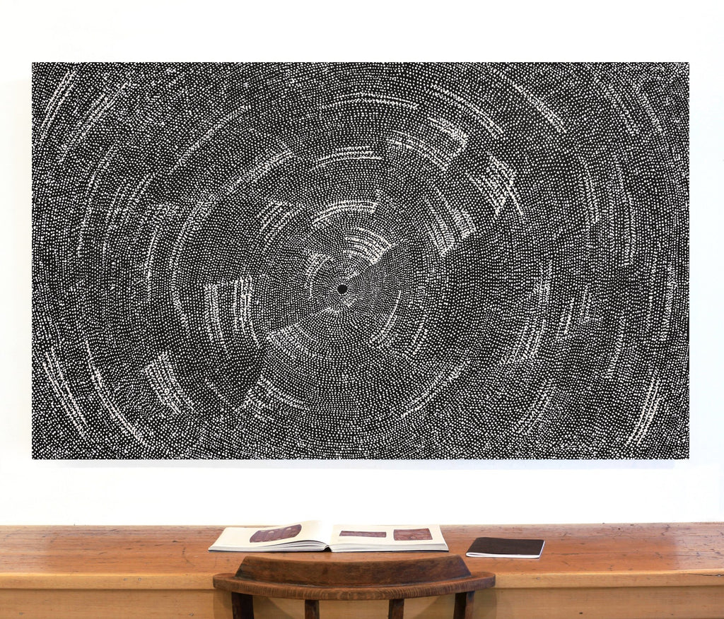 Aboriginal Artwork by Julie Nangala Robertson, Ngapa Jukurrpa (Water Dreaming) - Pirlinyarnu, 152x91cm